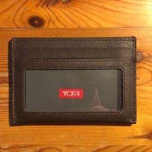 TUMI Brown Leather Slim Credit Card Case